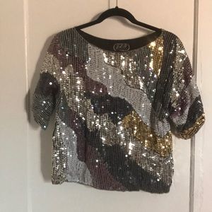 Vintage silk sequin top